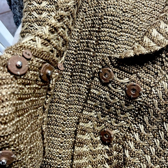 Tribal cropped shawl neck sweater L - Picture 10 of 10